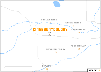 map of Kingsbury Colony