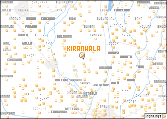 map of Kirānwāla