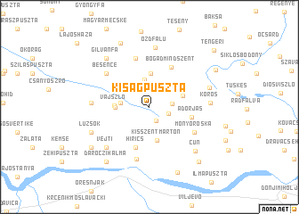 map of Kiságpuszta