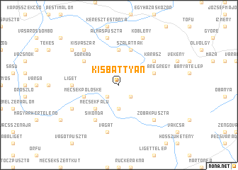 map of Kisbattyán