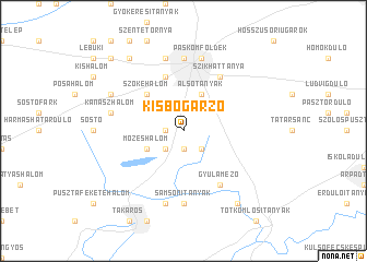 map of Kisbogárzó