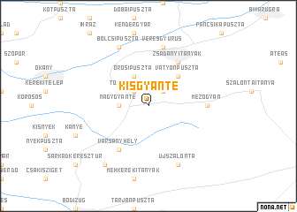 map of Kisgyanté