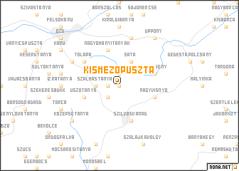 map of Kismezőpuszta