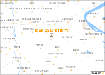 map of Kisvizslaktanya