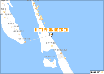 map of Kitty Hawk Beach