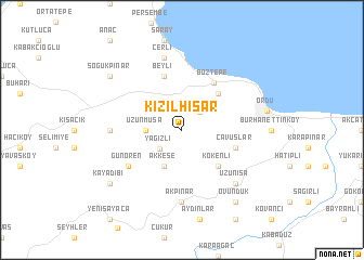 map of Kızılhisar