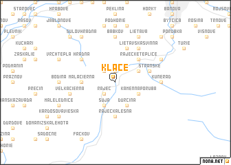 map of Kľače