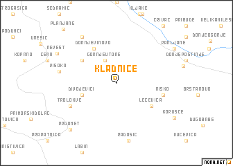 map of Kladnice