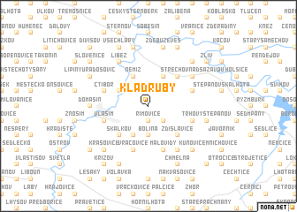 map of Kladruby