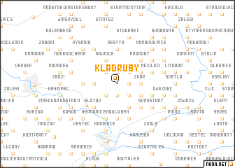 map of Kladruby