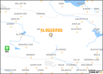 map of Kläggeröd