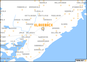 map of Klakebäck