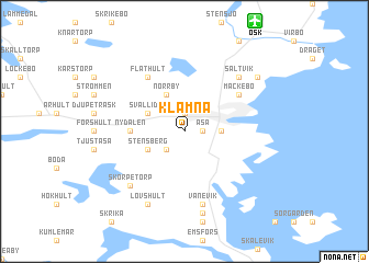 map of Klämna