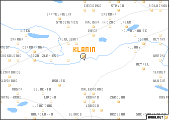 map of Kłanin