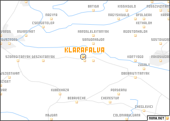 map of Klárafalva