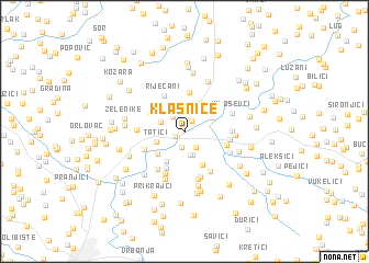 map of Klašnice