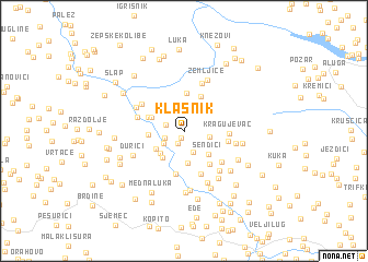 map of Klašnik