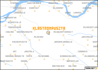 map of Klastrompuszta