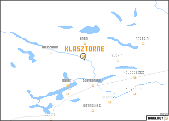 map of Klasztorne