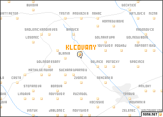 map of Klčovany