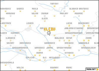 map of Klčov