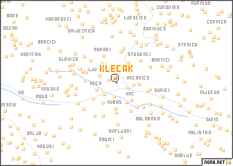 map of Klečak