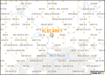 map of Klecánky