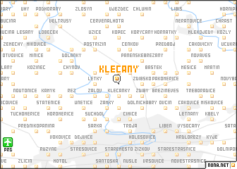 map of Klecany