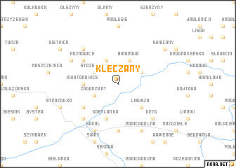 map of Klęczany