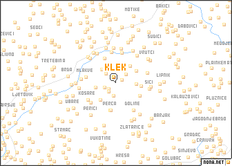 map of Klek