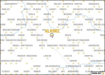 map of Kleneč