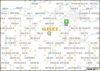 map of Klešice