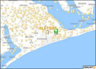 map of Klétigan