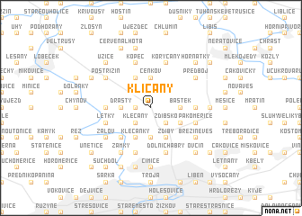 map of Klíčany