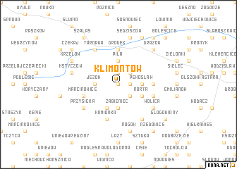 map of Klimontów