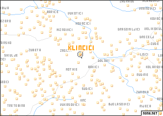 map of Klinčići