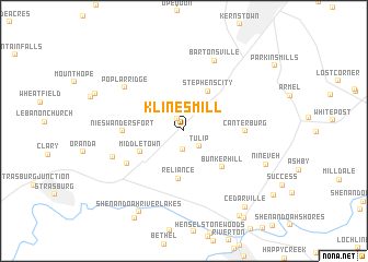 map of Klines Mill