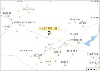 map of Klines Mill