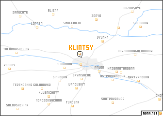 map of Klintsy