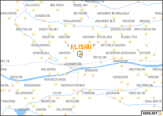 map of Klišiai