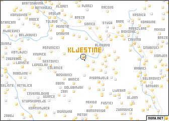 map of Klještine