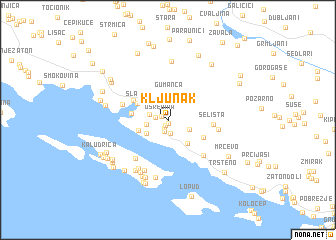 map of Kljunak