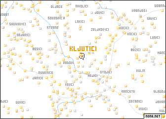 map of Kljutići