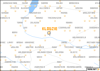 map of Kłódzie