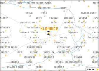 map of Kłomnice