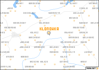 map of Klonówka