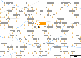 map of Kłonów