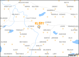 map of Klony