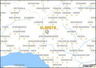 map of Klopotá