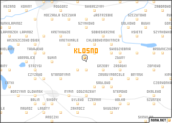 map of Kłośno